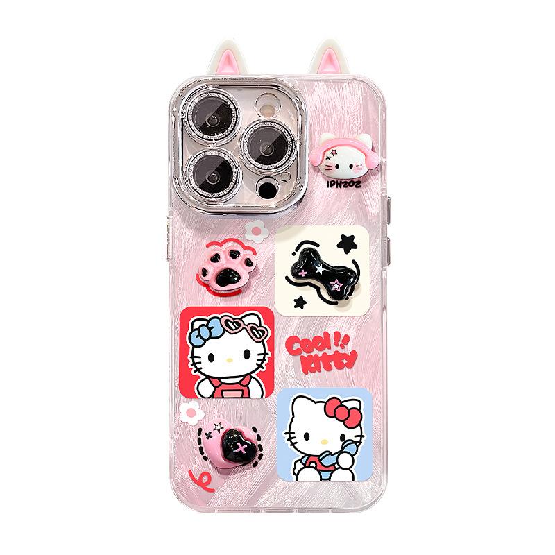 Cat claw kt cat doll for apple 16 feather yarn mobile phone case 15promax cute 17 cartoon 13 premium sense 14