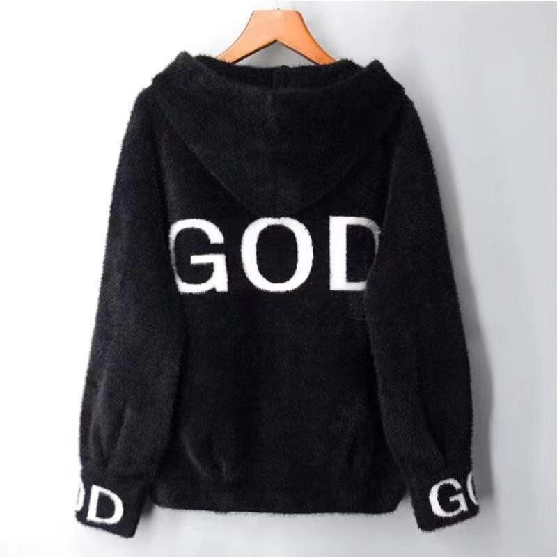 Faux Fur Jacket Women Autumn Winter Thick Imitation Warm Cardigan Casual Soft Knitted Coats