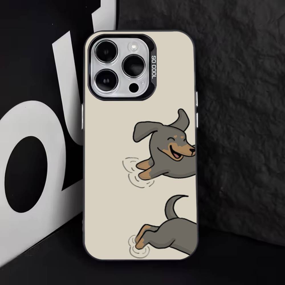 

Cute Dachshund Dog Phone Case For iPhone 17,16,15,14,13,12,11,Pro,Max,Plus,E,Air,Mini Black Tpu Cover iPhone13PRO