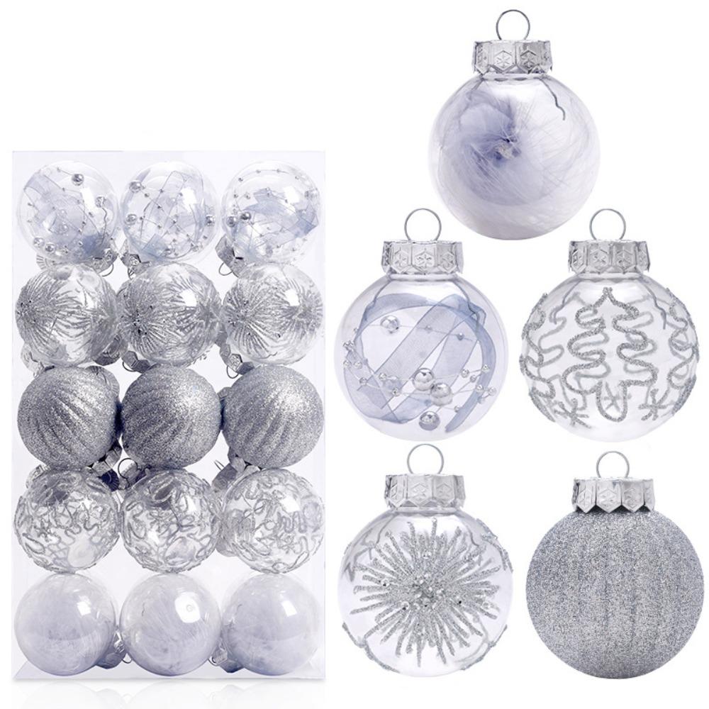 30pcs 6cm Christmas Ball Set Plastic Hanging Ornament Crafts Christmas Tree Pendant New Year