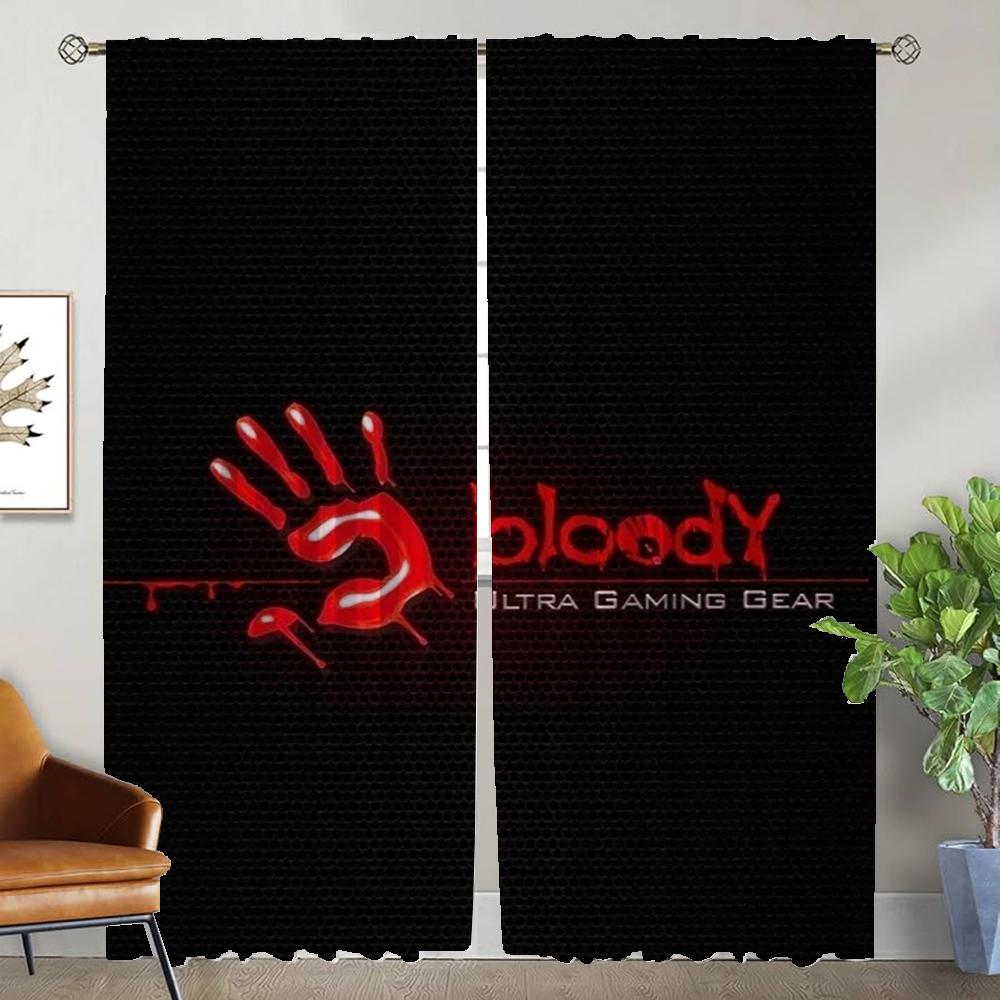 

Elegant Room Curtains for Living Room Bloody Shades Window Curtain Kitchen Curtains 2 Pieces Partition Tulle for Bedroom Camera W50xH70cmx2pcs-CL
