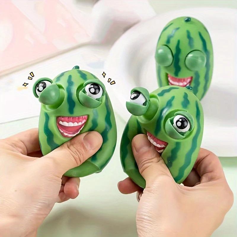 Funny Watermelon Pop Out Eyes Squishy Fidget Toys Anti-Stress Balls Fidget Vent Squeeze Stare Prank Toy Kids Birthday Gifts