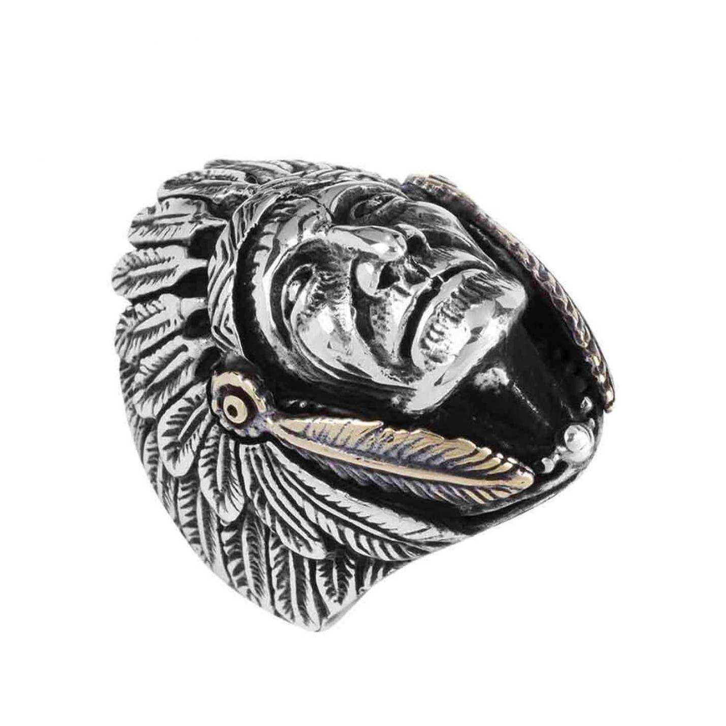 

Серебряное мужское 3D-кольцо Geronimo Apache