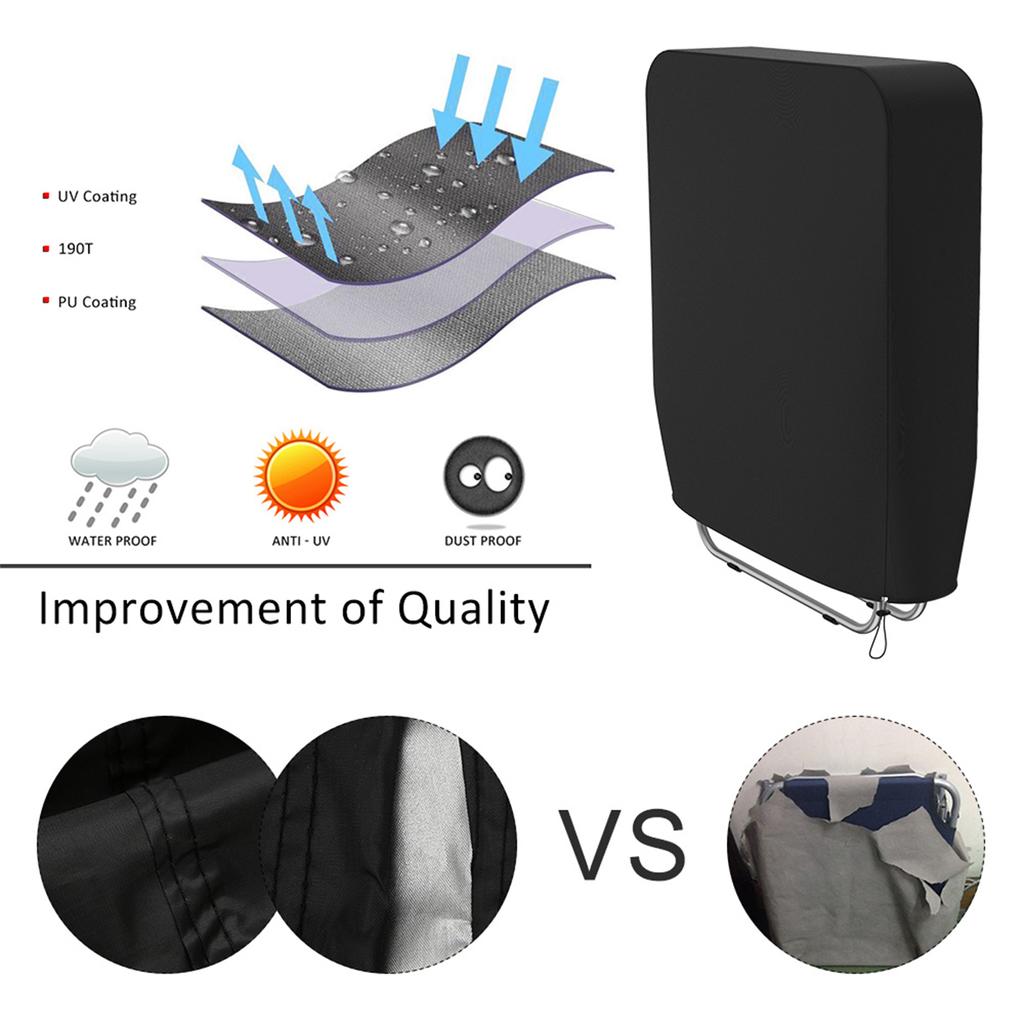 1/2 Pcs Folding Reclining Chair Cover Waterproof Anti-UV Sun Lounger Cover with Storage Bag 93 X 82 Cm Outdoor Furniture Covers