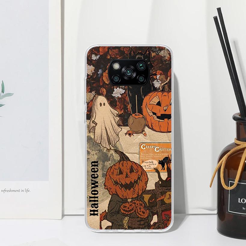 October Fall Halloween Spooky Pumpkin Phone Case For Xiaomi Poco X7 X6 X5 M7 M8 Pro F7 Ultra Redmi 15C 15 13C 13 12C 12 10 10C 1