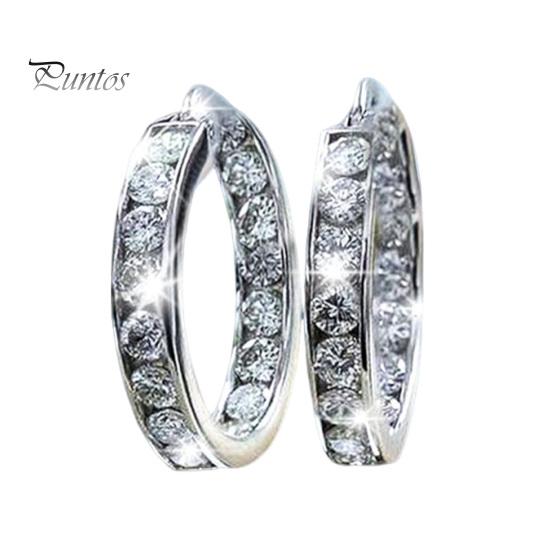 

1 пара женских сережек-обручей с кубическим цирконием, круглые серьги-кольца, парные украшения для ушей, гальванизированные медные геометрические висячие серьги для выпускного вечера серебряный