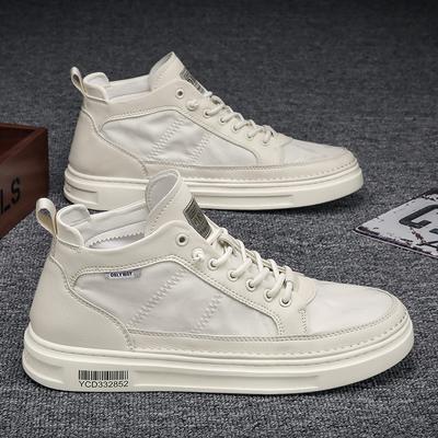 Herbst Neue lässige High-Top-Segeltuchschuhe atmungsaktive kleine weiße Board-Schuhe