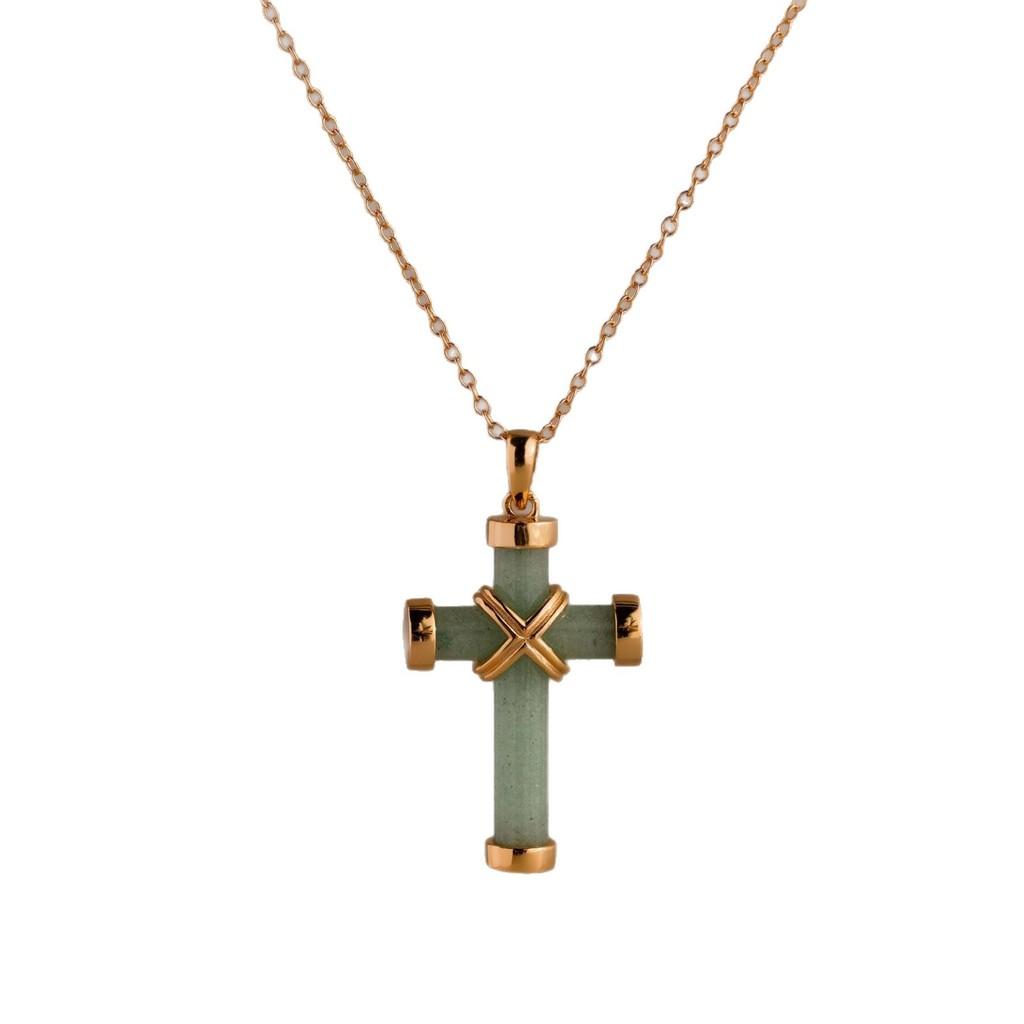 Heart Shaped Cross Pendant Necklace With Pearl Chain For Fashionable Women And Men