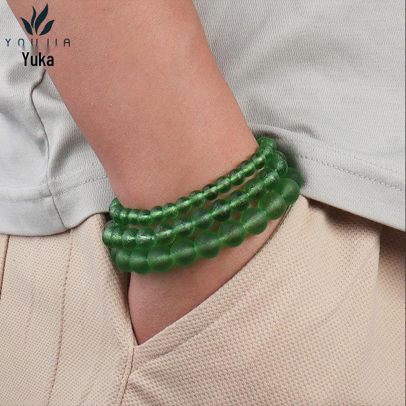 

High-End Natural Czech Moldavite Green Beaded Energy Bracelet