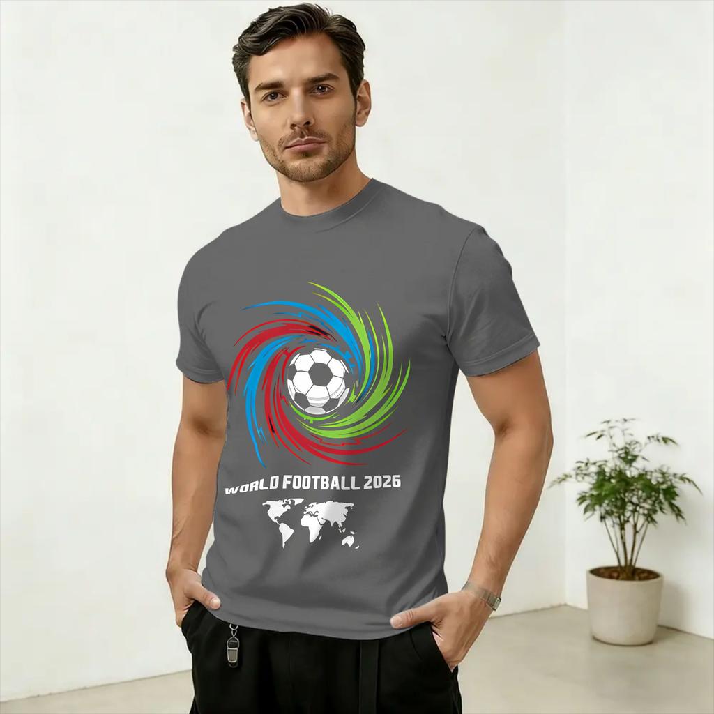 Unisexs TShirts Soccer Football WM 2026 Amazing Pure Cotton Tee Shirt Short Sleeve T Shirts Round Collar Tops Plus Size