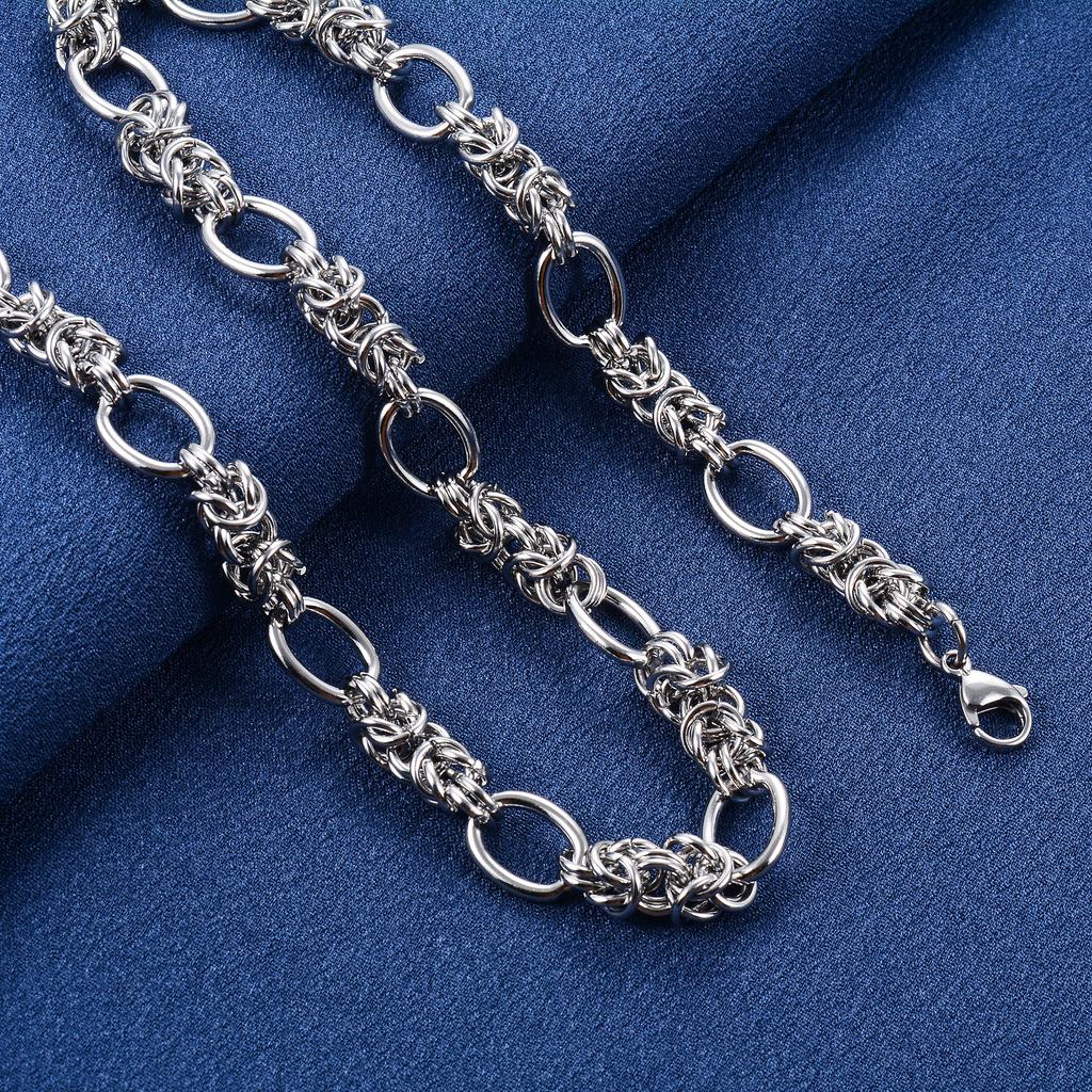 10mm Chunky Stainless Steel Link Big Oval Chain Knot Necklace for Women Men Punk Hiphop Boy Gold Color Choker Metal Jewelry