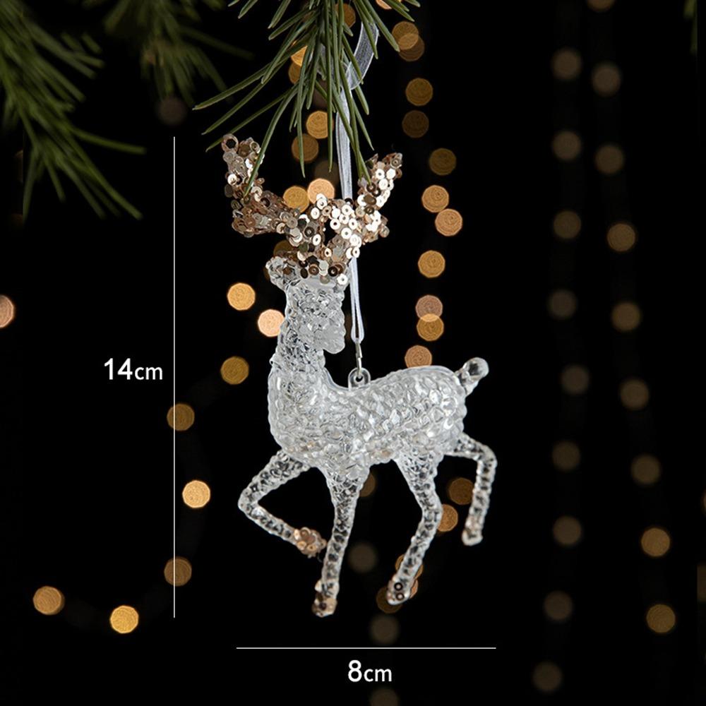 Snowflake Christmas Tree Ornaments Acrylic Crystal Hanging  Merry Christma
