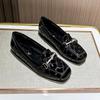 2026 Spring Women's Patent Leather Rhinestone Furry Loafers - Large Size, Velvet, Warm, Soft Sole