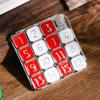 Metal Number Slide 15 Puzzle Red and White Number Sliding Puzzle Educational Learning Games Brain Teaser Puzzle Pocket Slide Funny Number Puzzle
