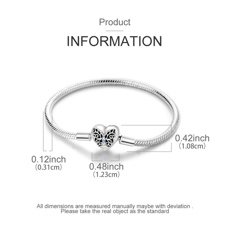 Bracelet 925 Silver Bracelet 17-20CM Love Heart Zircon Original Bracelets Fit Charms Bracelets Jewelry Gifts