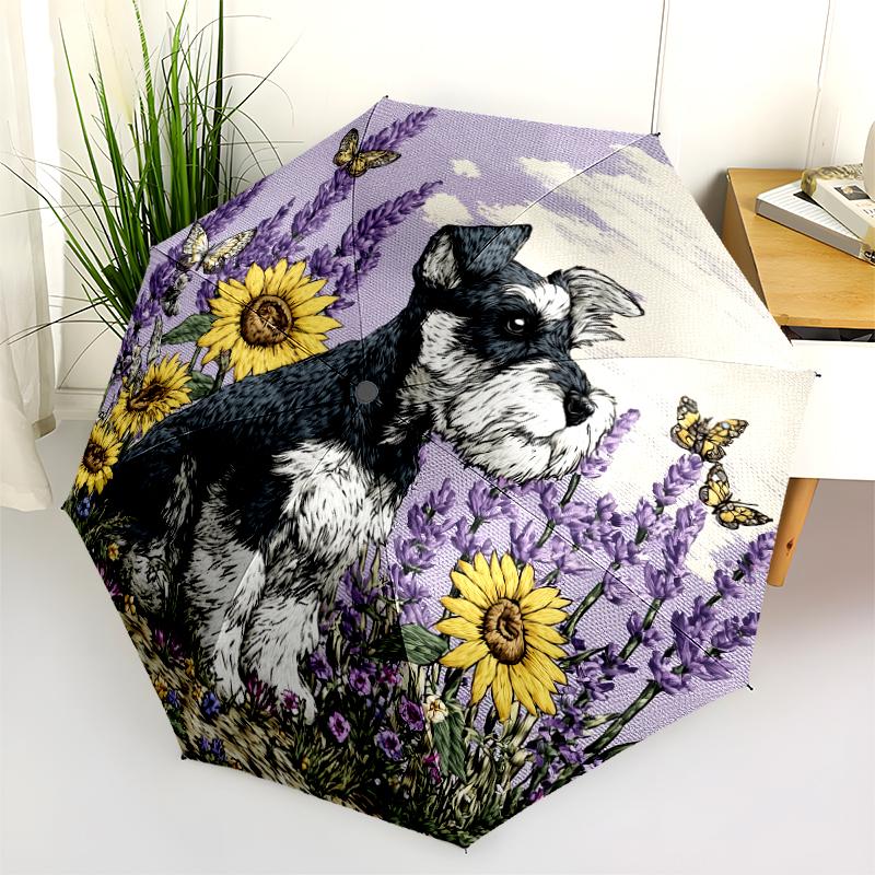 Sunflower pattern, automatic folding umbrella, portable and foldable design, 8 ribs, a Christmas or birthday gift.