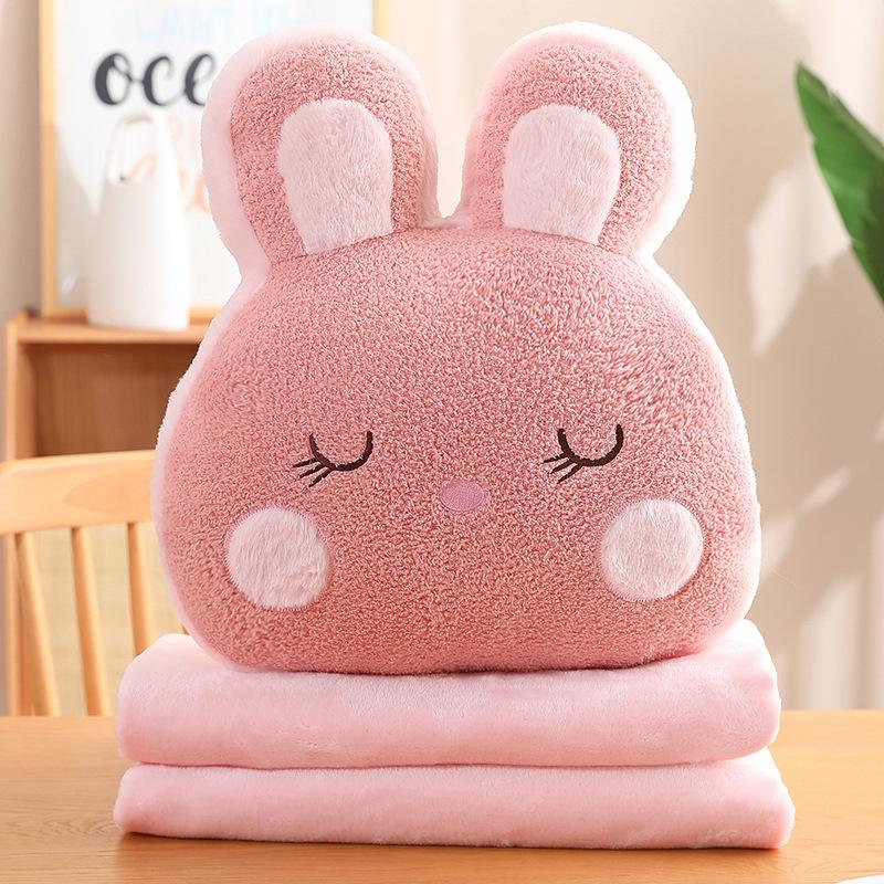 Pillow PP Cotton 38x36cm Filled New Plush Cute Cartoon Face Animal Rabbit Dog Frog Hand Warmer Pillow Nap Pillow