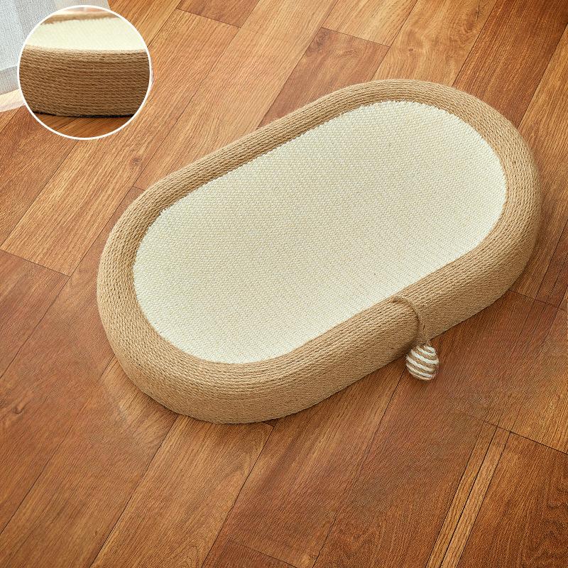 Siscat Kratztopf, ovales Katzennest mit neckendem Katzenball, ein Nest, verschleißfestes rundes Katzenbett mit doppeltem Verwendungszweck, Katzenkratzbrett