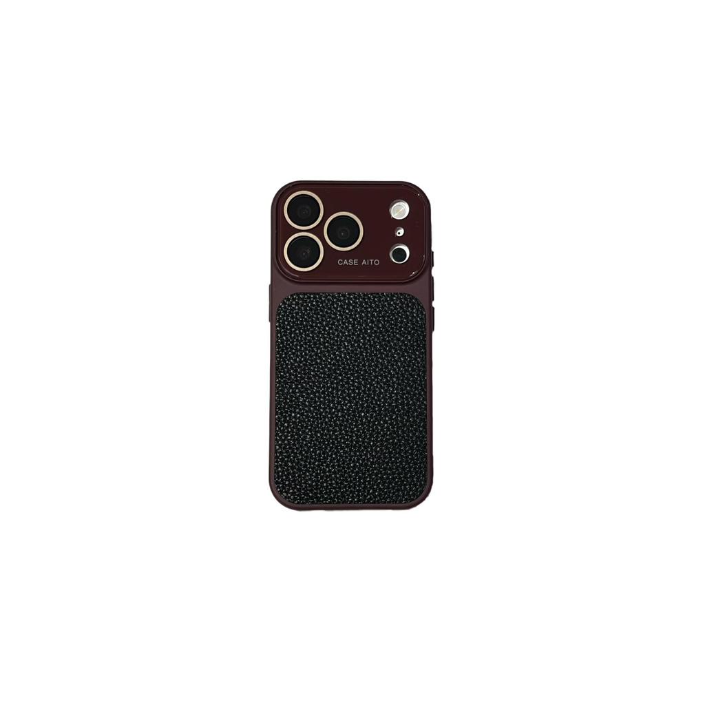 iPhone 17 Pro Max Lychee Pattern Leather Texture Case, Full Coverage for Apple 16