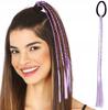 Braids Hair Strands Purple Carnival Disco 80s Ball 35cm 3pcs