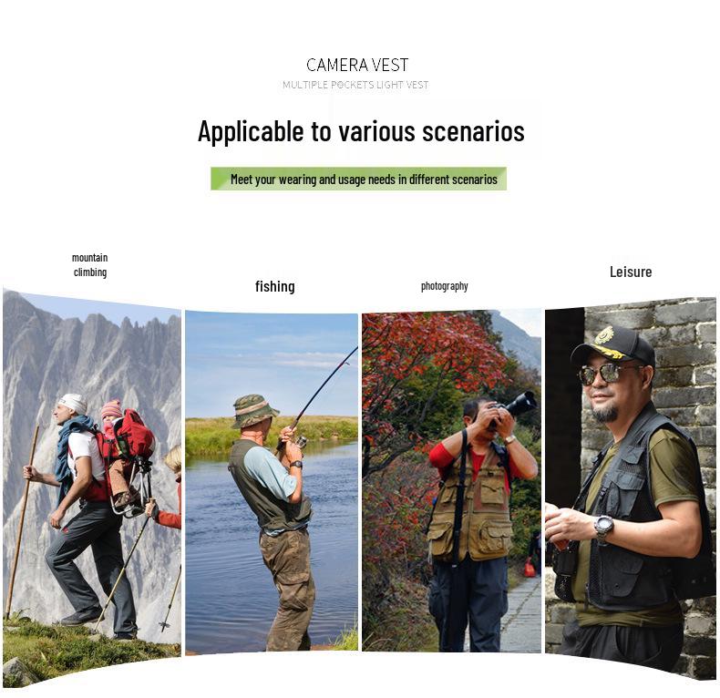 Custom Logo Multi-Pocket Volunteer Vest for Photography and Film Crew.