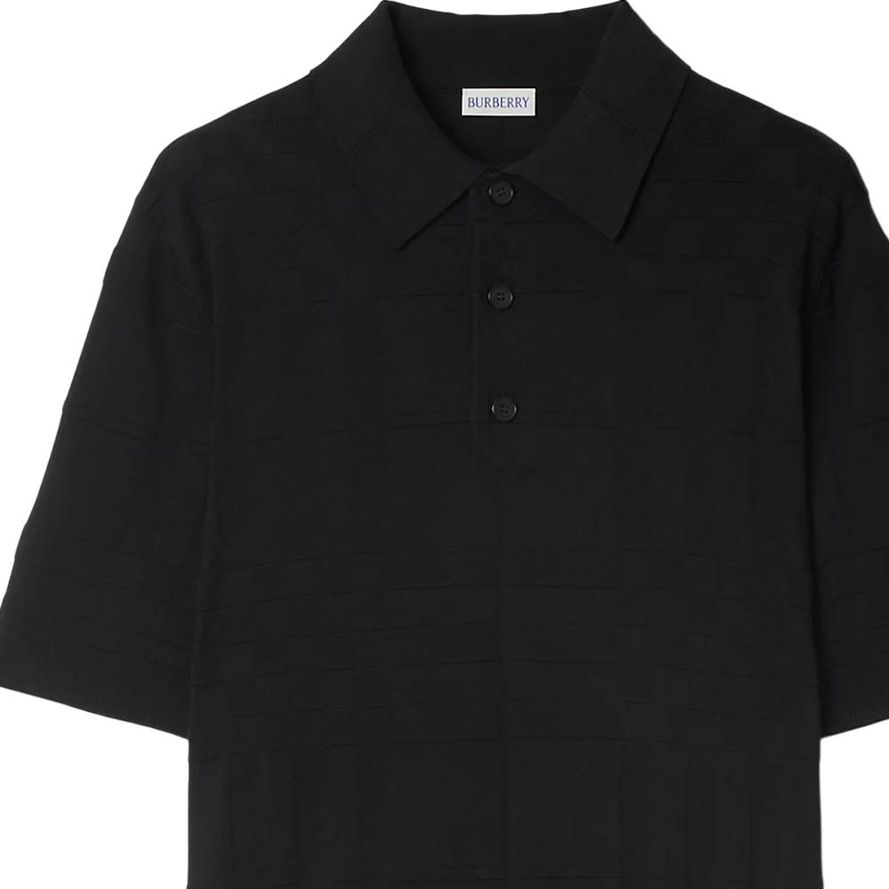 Burberry Polo Shirts Men's Black Polo Collar Moderate Straight Fit 81054471