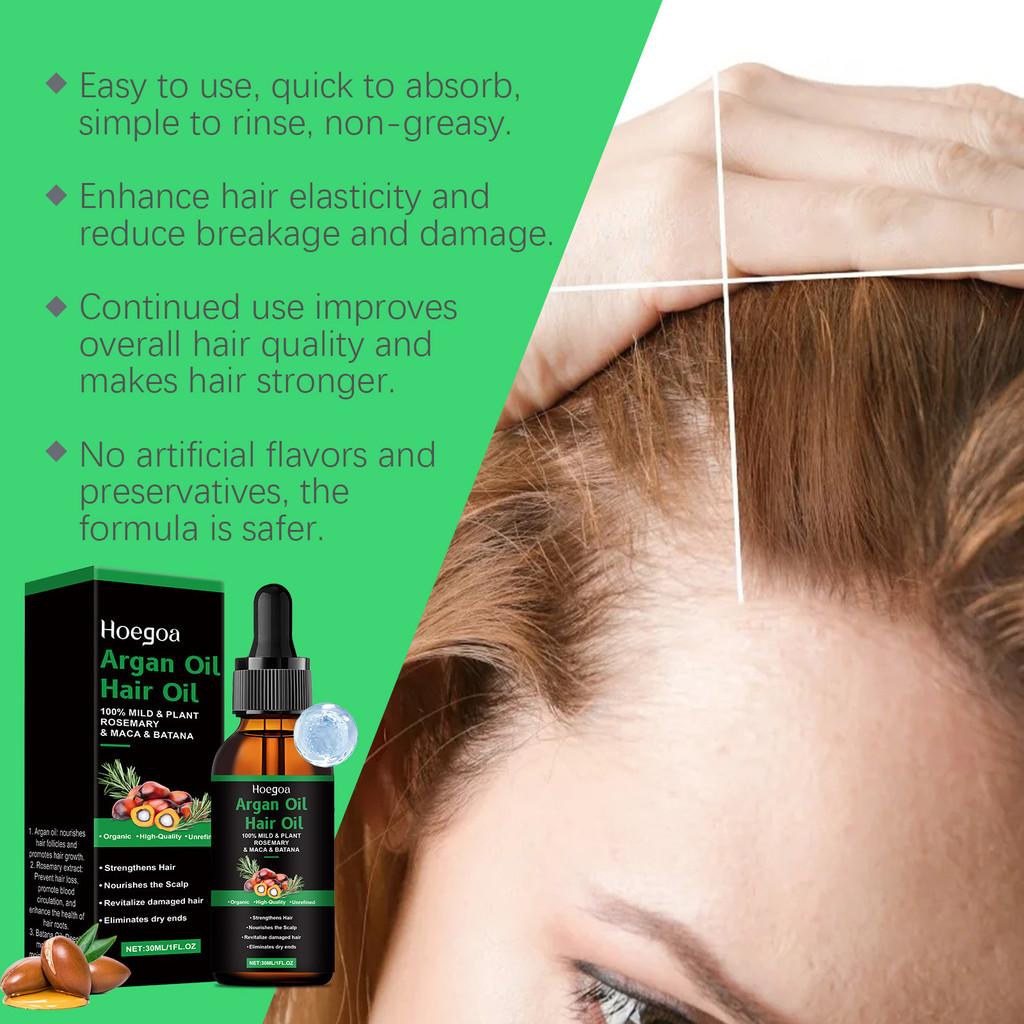 Hoegoa Moroccan Argan Oil Hair Care Essential Oil For Dry Frizzy And Split Ends Nourishing 30ml