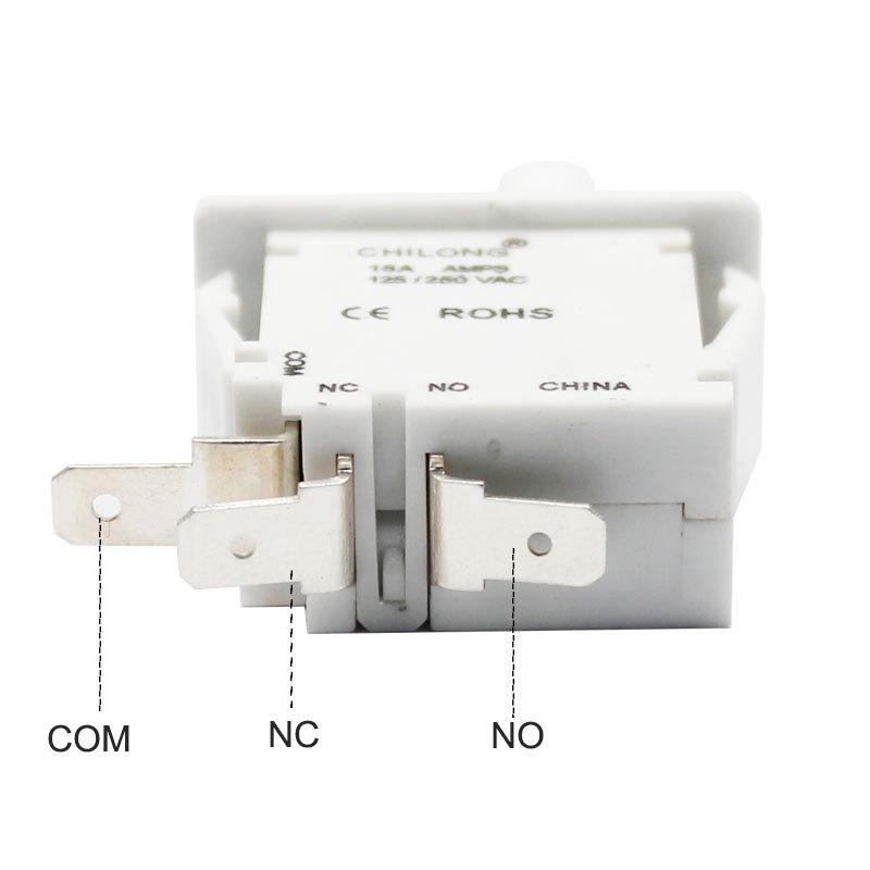 Push Button Pul-Push 3Pin Door Switch Pull Out To Lock Cheat Selflocking Function Door Switch 16A Refrigerator Door Switch