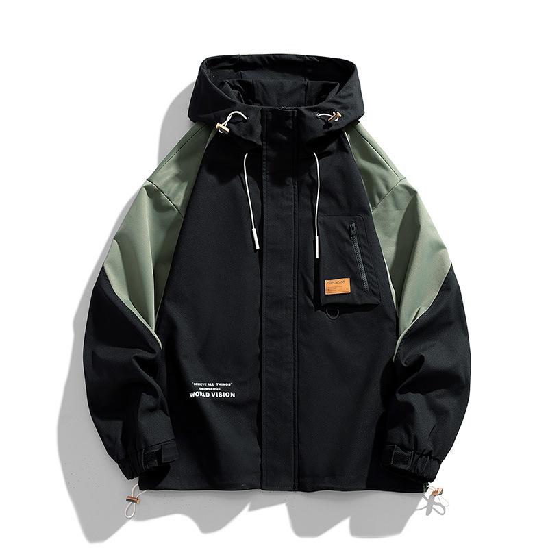 Tooling Jacket Men's Spring and Autumn New Loose Hooded Trendy Top Fat Fat Guy Large Size Coat