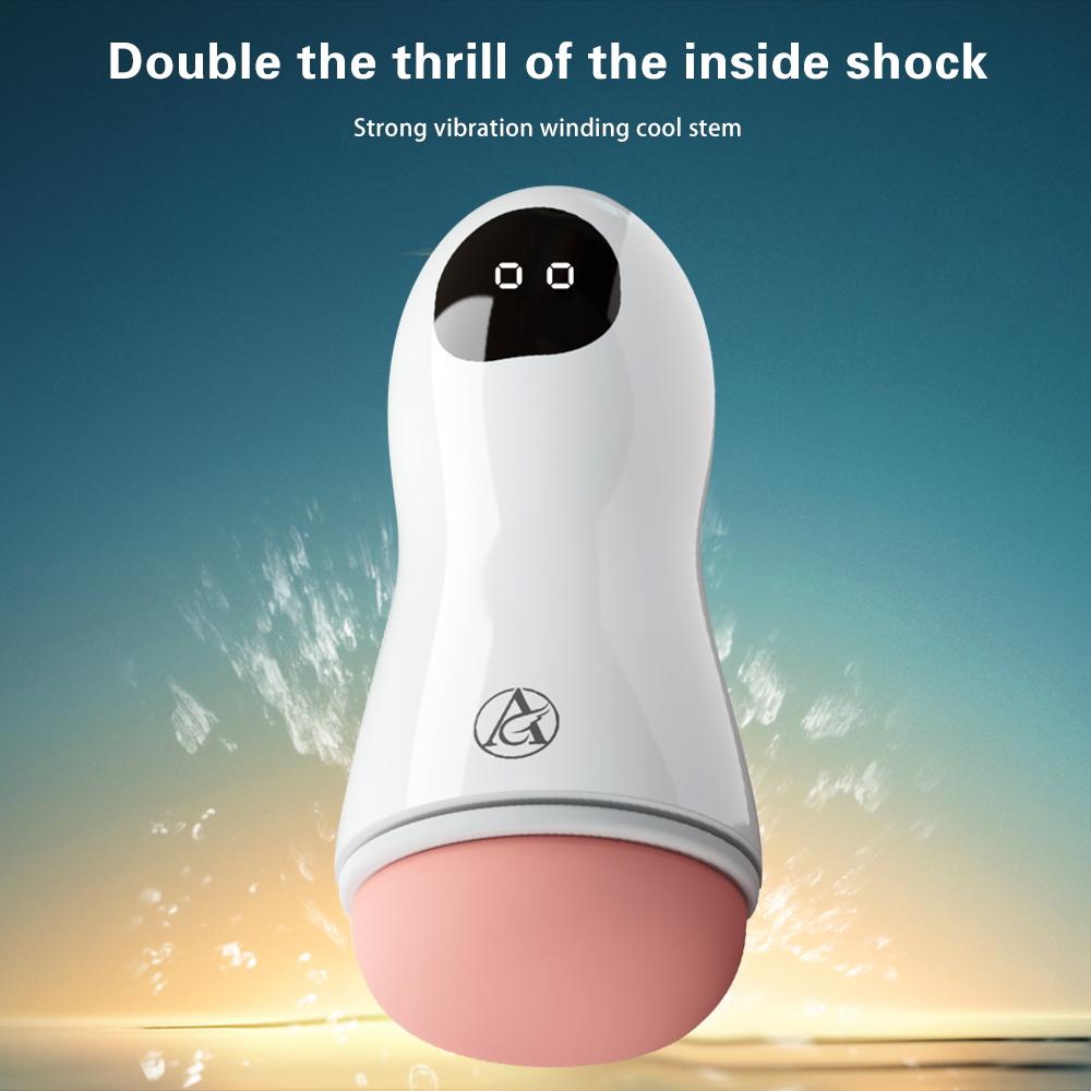 Automatic Male Masturbator Cup Vibration Blowjob Real Vagina Pocket Pussy Vibrating Bullet Penis Oral Adults Sex Toys For Man
