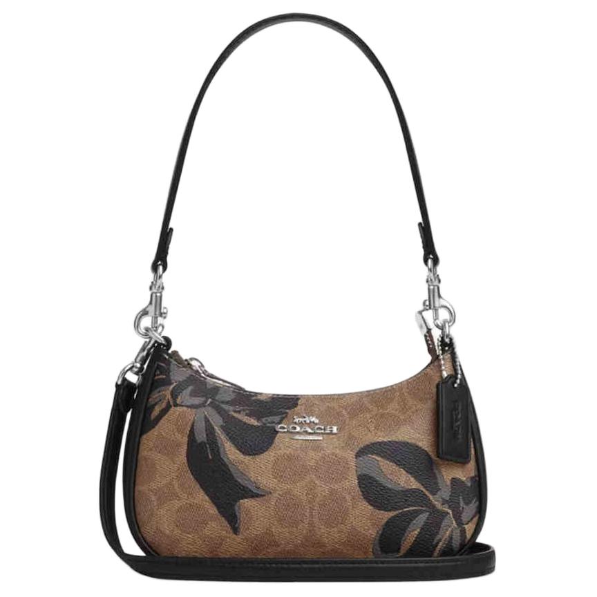 

Coach Logo Zip Closure Leather Handbag Small Women Handbags Khaki Black CY733-SVXB4 Basic Set (Bag+Dust Bag)