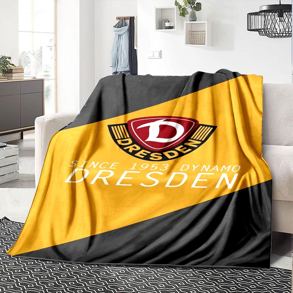 Dynamo Dresden Fußballverein Logo Aufdruck Fleece Decke Weiche Warme Überwurfdecke Sofa Couch Bett Heimdeko Für Sportfans