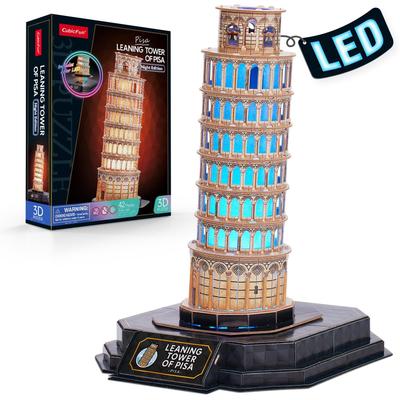 Cubic Fan Leaning Tower of Pisa with Craft 3D Architectural Elementary School Student LED, L535h, Kit, Puzzle, Model, Model,