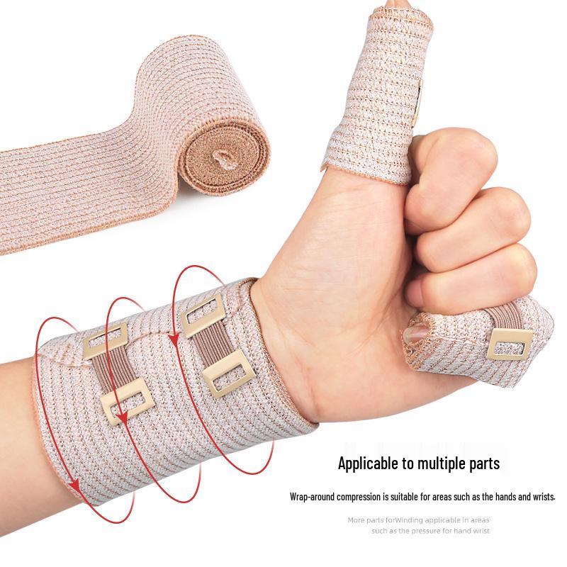 Light Brown Medium Stripe Breathable Elastic Bandage for Compression and Sports Support