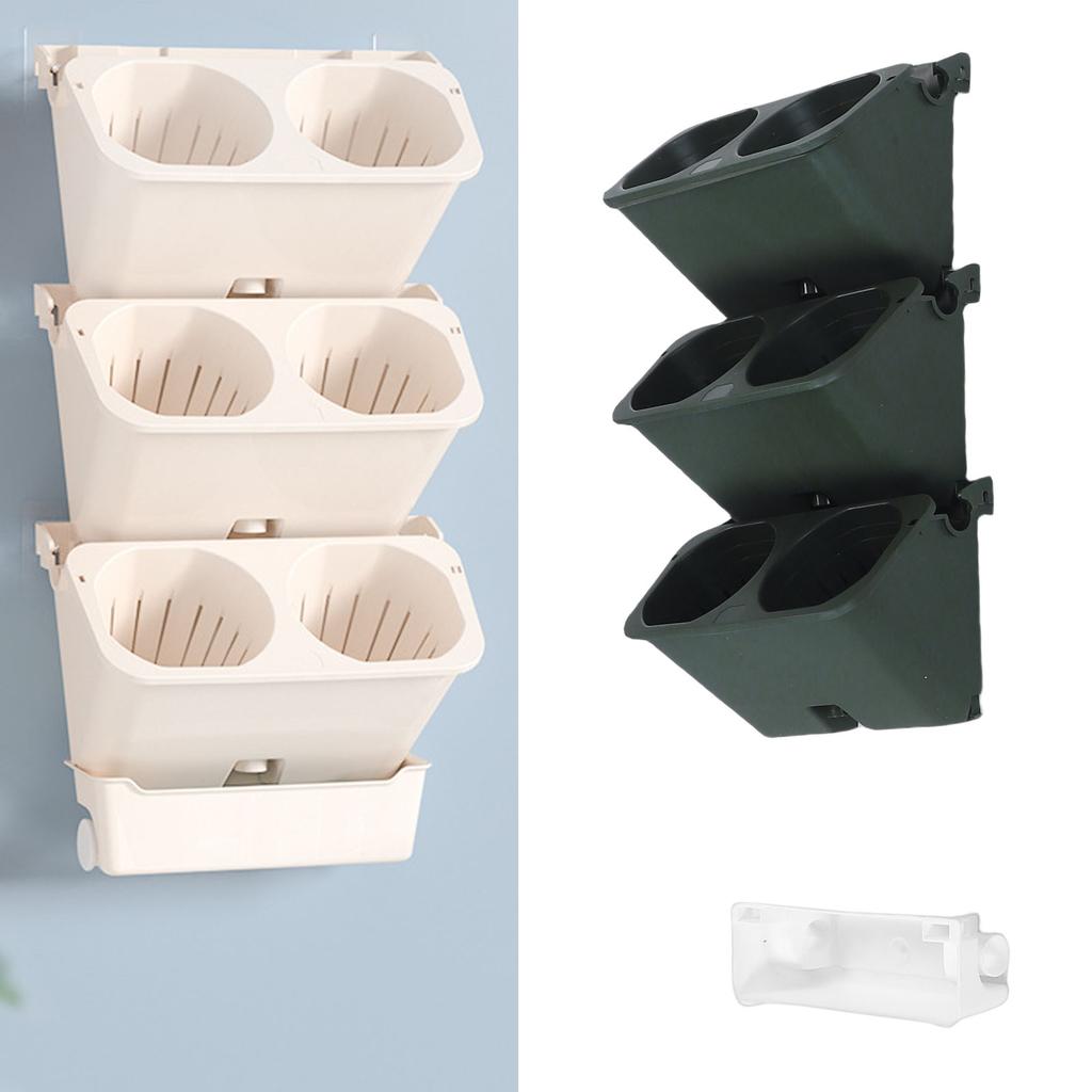 Self Wat ing Stackable V tical Plant Pot Wall Mounted s Pots for Strawb ries Vegetable Indoor Outdoor Decoration