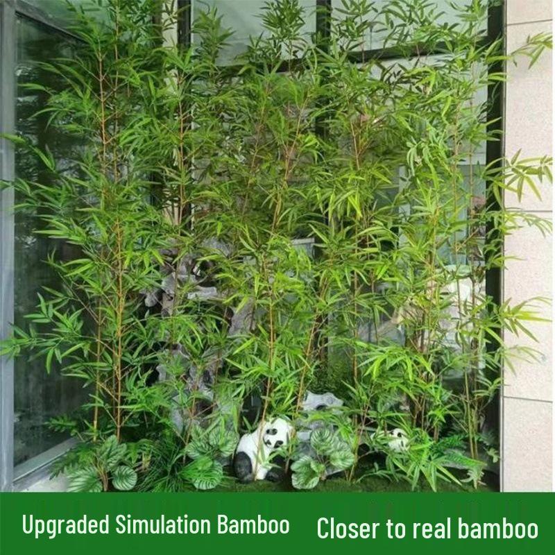 Zen Bamboo Artificial Green Plant: Outdoor Privacy Screen & Decorative Potted Fence