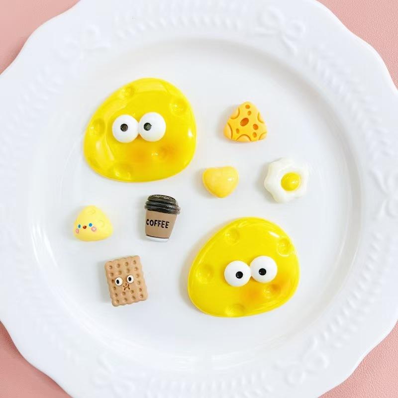 

Father & Son DIY Matching Croc Charms Set Ugly Cute Yellow Slime Food Coffee Cheese Shoe Charms for Family Crocs Sandals