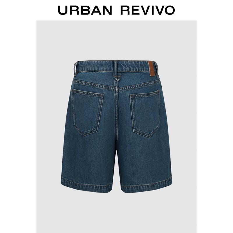

UR 2025 Summer Washed Pleated Denim Shorts 25