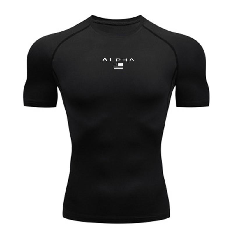Compressed T-shirts Men s Summer Sportswear Running T-shirts Elastic Quick-drying Sports Tops Sports and Fitness Sweatshirts S