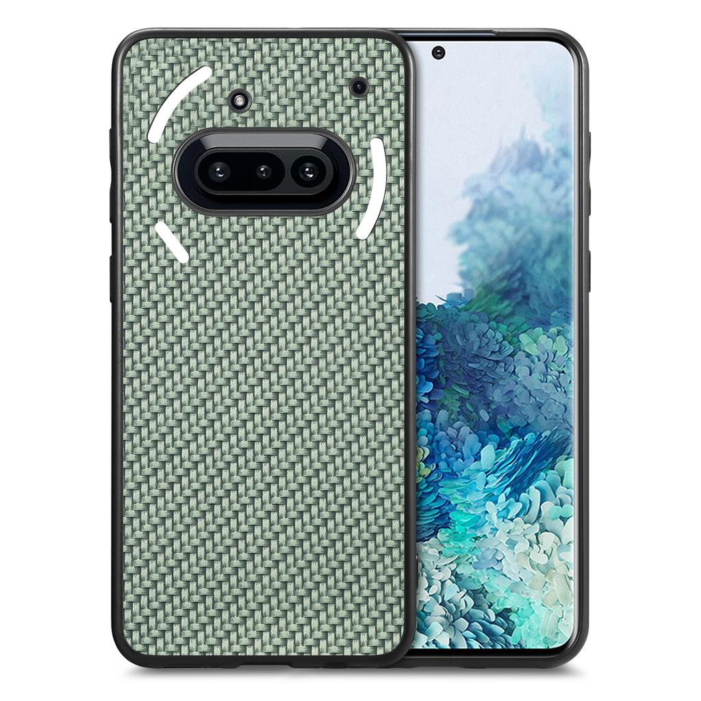 För ingenting telefon (3a) Fodral Kolfibertextur PU+PC+TPU Telefonskydd