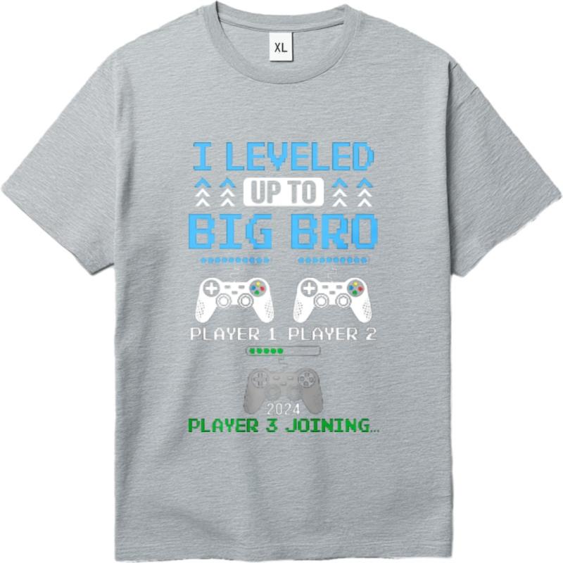 New Arrived Teenagers Round Neck Tshirt Brand I Leveled Up To Big Bro Player 1 Player 2 Player 3 Joining 2024 Classic Tshirt