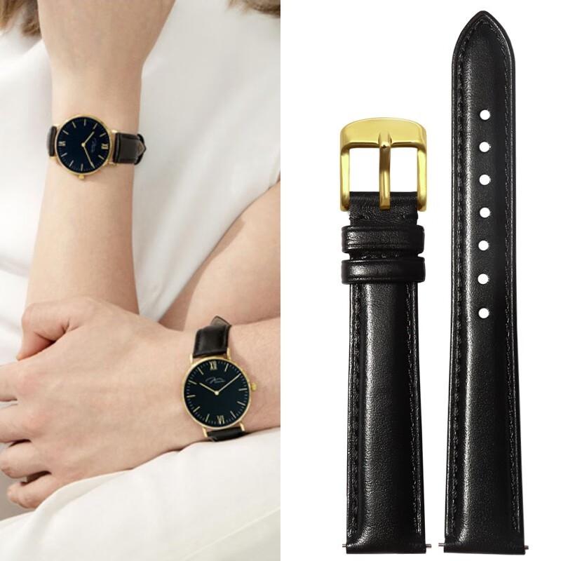 Quick Release Soft Cowhide Watchband for Casio Citizen Fossil Plain Watch Strap DW 12mm 14mm 16mm 18mm 20mm Ladies Bracelet pink