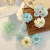 Green Themed Flower Hair Claw Clip Side Bangs Hair Clip Mesh Fake Flower Atmosphere Hairpin Seaside Vacation Hair Accessories