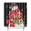 Christmas Shower Curtain Floor Mat Combination Four-Piece Set Bathroom Non-Slip Mat Toilet Absorbent Door Mat Carpet