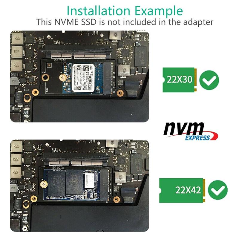 Nvme M.2 Ngff Ssd For 13" 2016-2017 Macbook Pro A1708 Upgrade Adapter Card