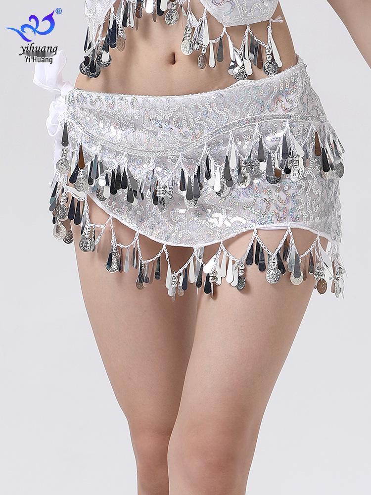 Sequined Hip Scarf with Tassel Coins for Jazz & Belly Dance Performance