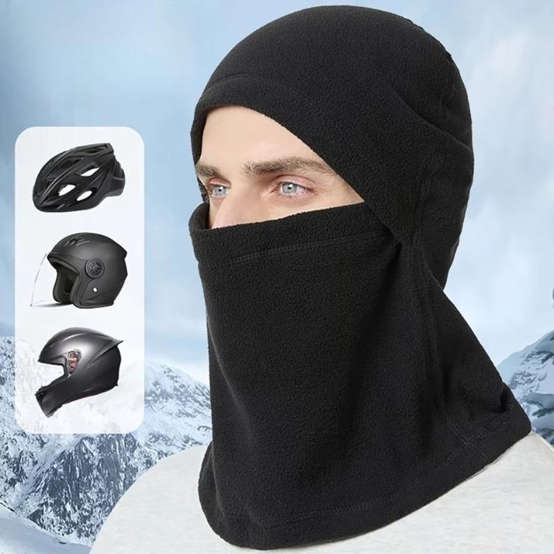 Winter Plush Thickened for Keep Warmth No Eaves Hat Women Windproof and Cold Proof Full Face One-Piece Cycling Pullover Hat
