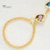 Versatile Fashion Jewelry Hand Chain Bracelet with Ring for Women, Colorful Heart Shaped Wrist Combo Faux Crystal Healing Jewelry, Gifts Best