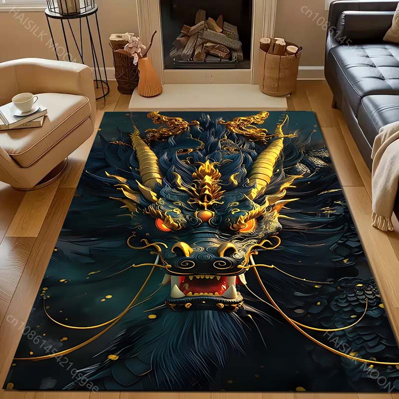Nuovo sul Tappeto Stampato con il Misterioso Totem del Drago! Tappetino Antiscivolo Isolante Acustico per Ingresso Soggiorno Camera da Letto, Tappeti per Divano