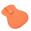 Guitar Shaped Guitar Pick Holder Stylish PU Leather Picks Storage Bag for Guitar Lovers 18 Slots Orange